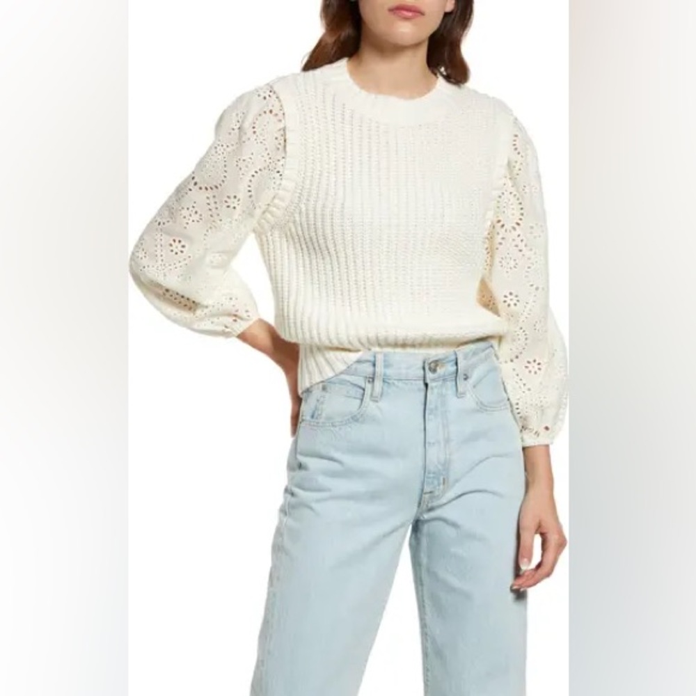RAILS Dahlia Eyelet Sleeves Sweater